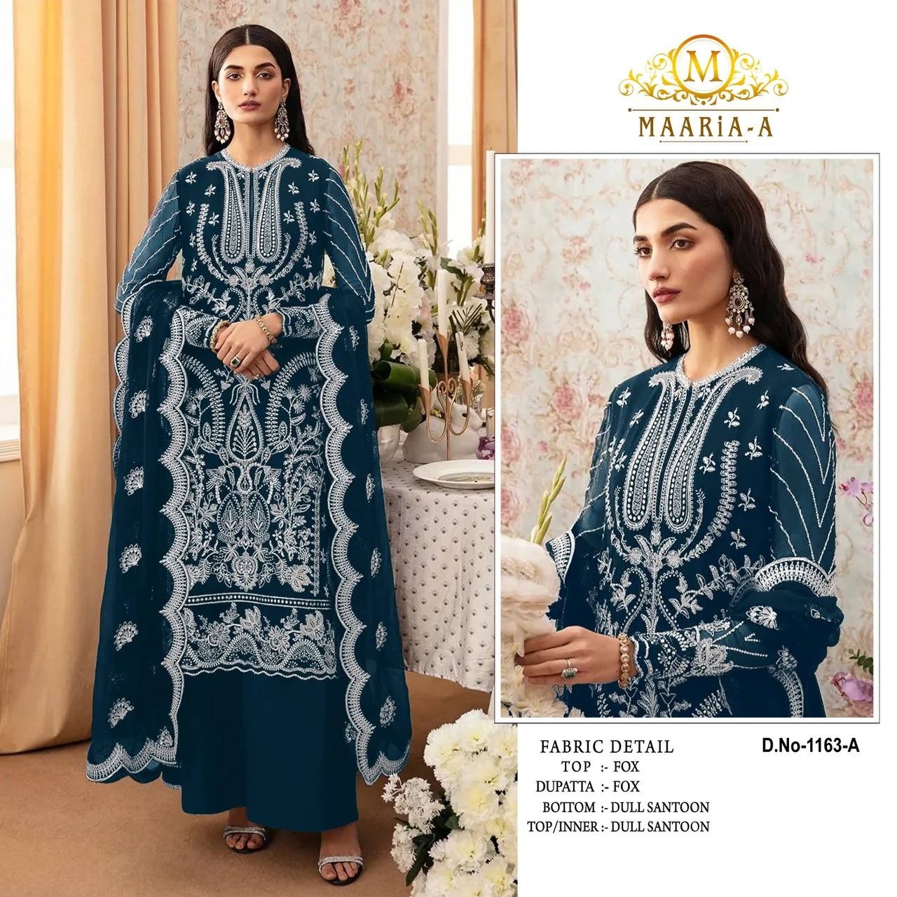 MARIA-A 1163 PAKISTANI STYLE SALWAR SUIT WITH EMBROIDERY WORK