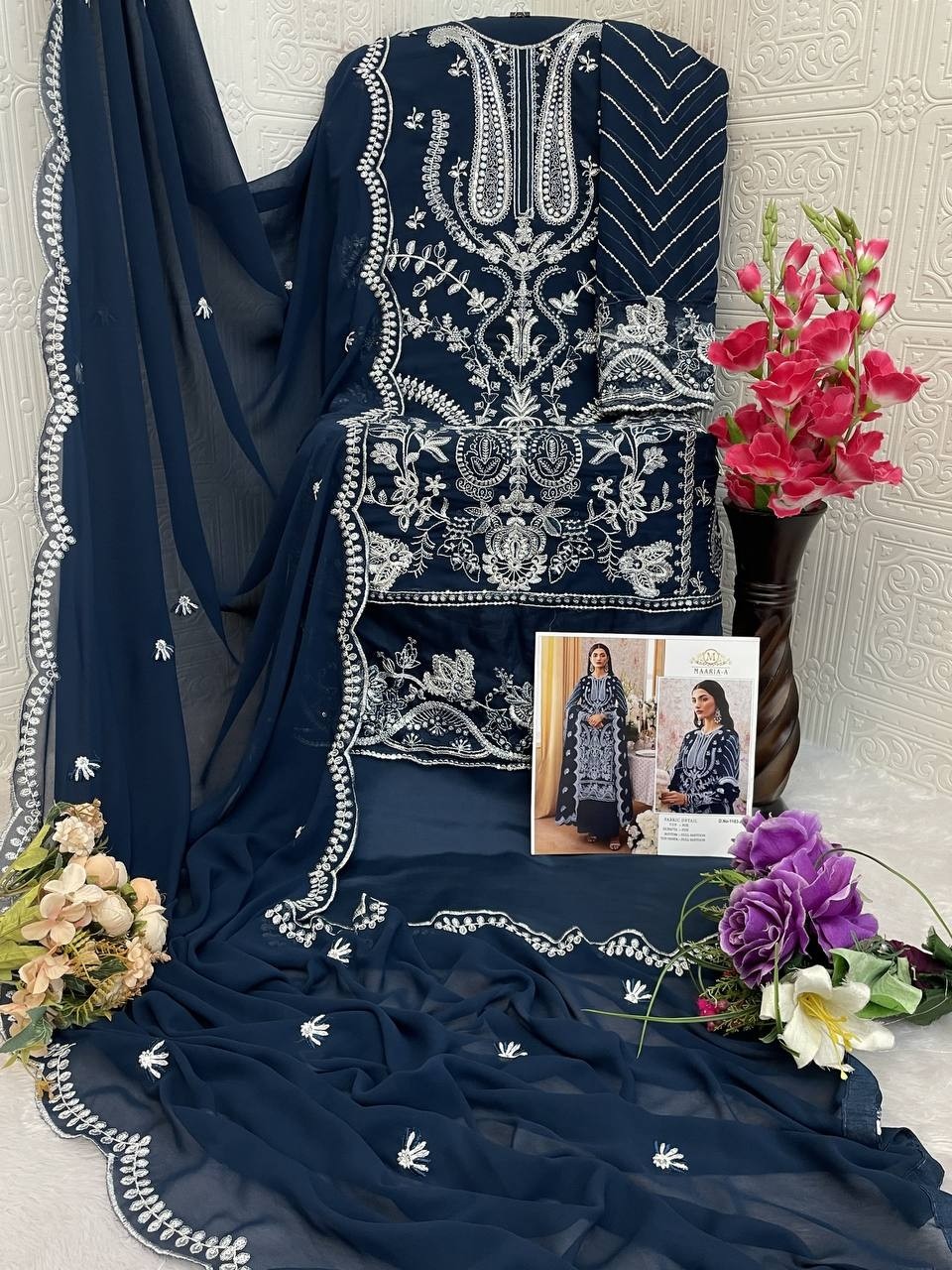MARIA-A 1163 PAKISTANI STYLE SALWAR SUIT WITH EMBROIDERY WORK