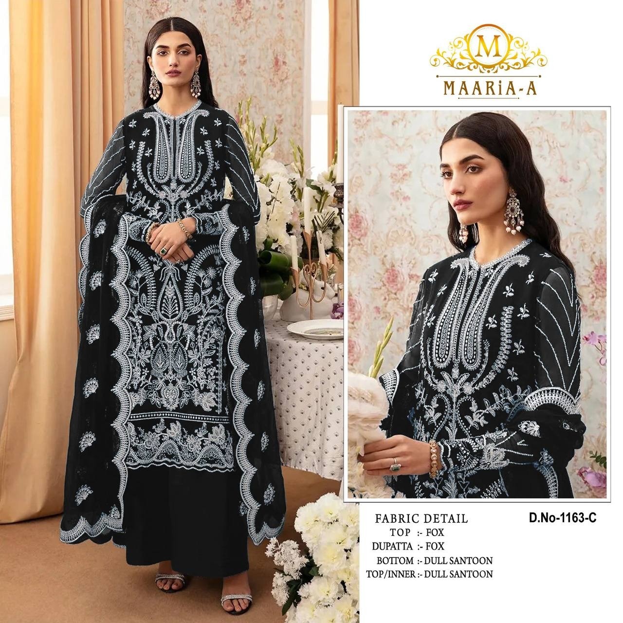MARIA-A 1163 PAKISTANI STYLE SALWAR SUIT WITH EMBROIDERY WORK
