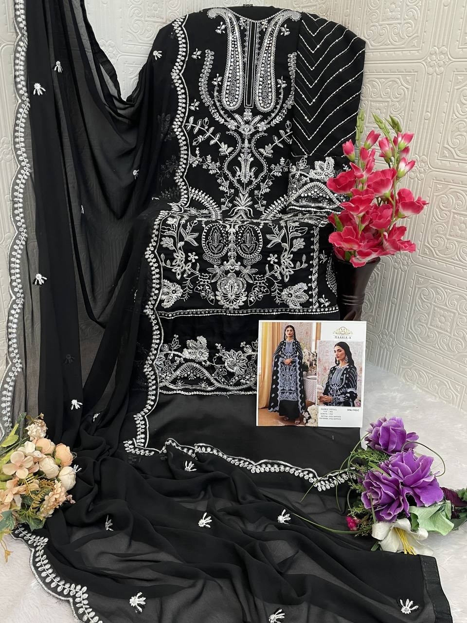 MARIA-A 1163 PAKISTANI STYLE SALWAR SUIT WITH EMBROIDERY WORK