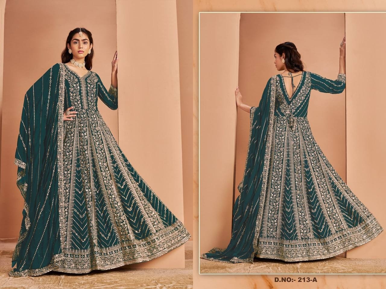 DANI ANAYA  213 PARTY WEAR HEAVY EMBROIDERY WORK GOWN 
