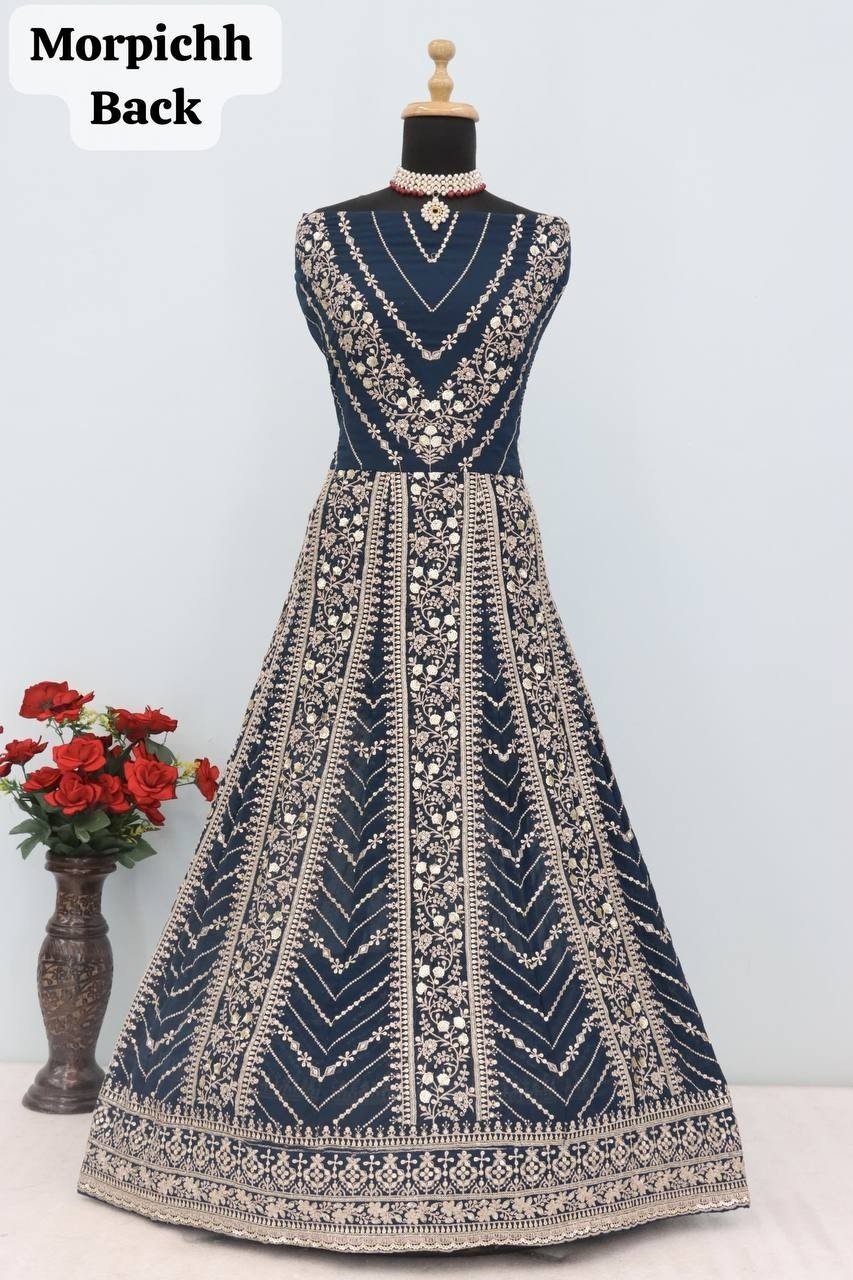 DANI ANAYA  213 PARTY WEAR HEAVY EMBROIDERY WORK GOWN 