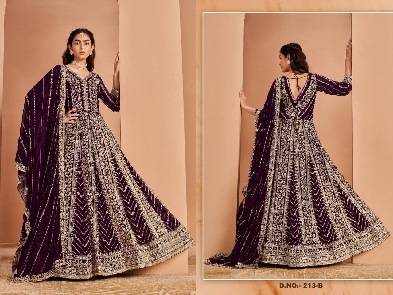 DANI ANAYA  213 PARTY WEAR HEAVY EMBROIDERY WORK GOWN 