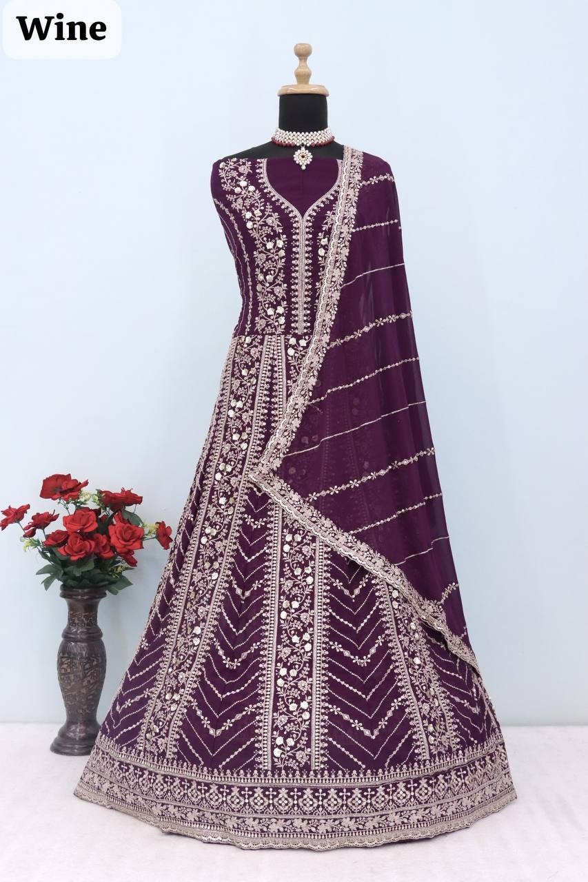 DANI ANAYA  213 PARTY WEAR HEAVY EMBROIDERY WORK GOWN 
