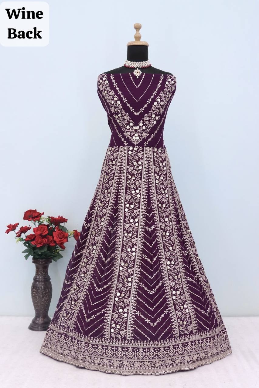 DANI ANAYA  213 PARTY WEAR HEAVY EMBROIDERY WORK GOWN 