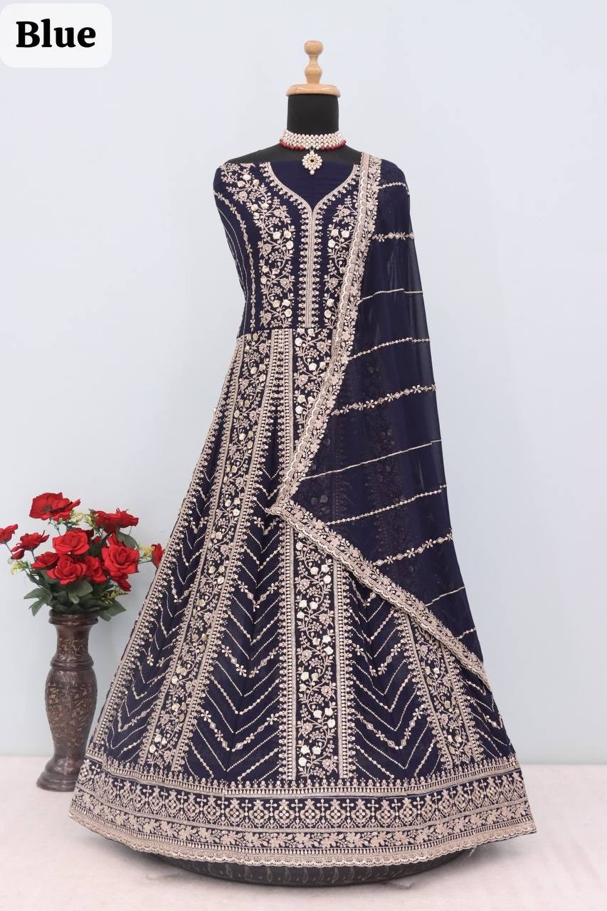 DANI ANAYA  213 PARTY WEAR HEAVY EMBROIDERY WORK GOWN 