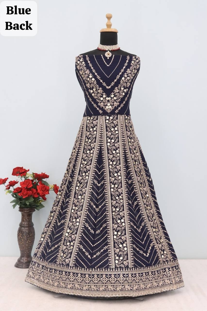 DANI ANAYA  213 PARTY WEAR HEAVY EMBROIDERY WORK GOWN 