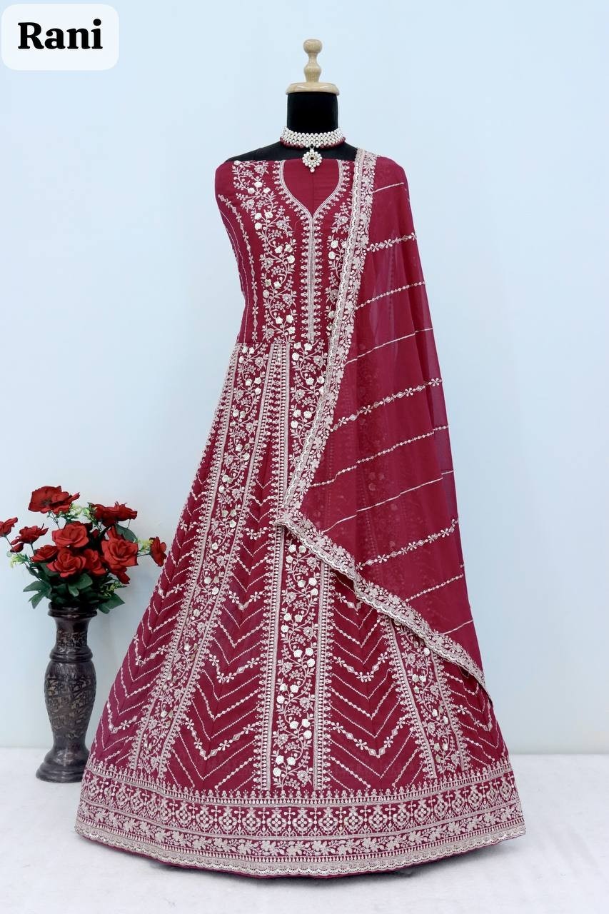 DANI ANAYA  213 PARTY WEAR HEAVY EMBROIDERY WORK GOWN 