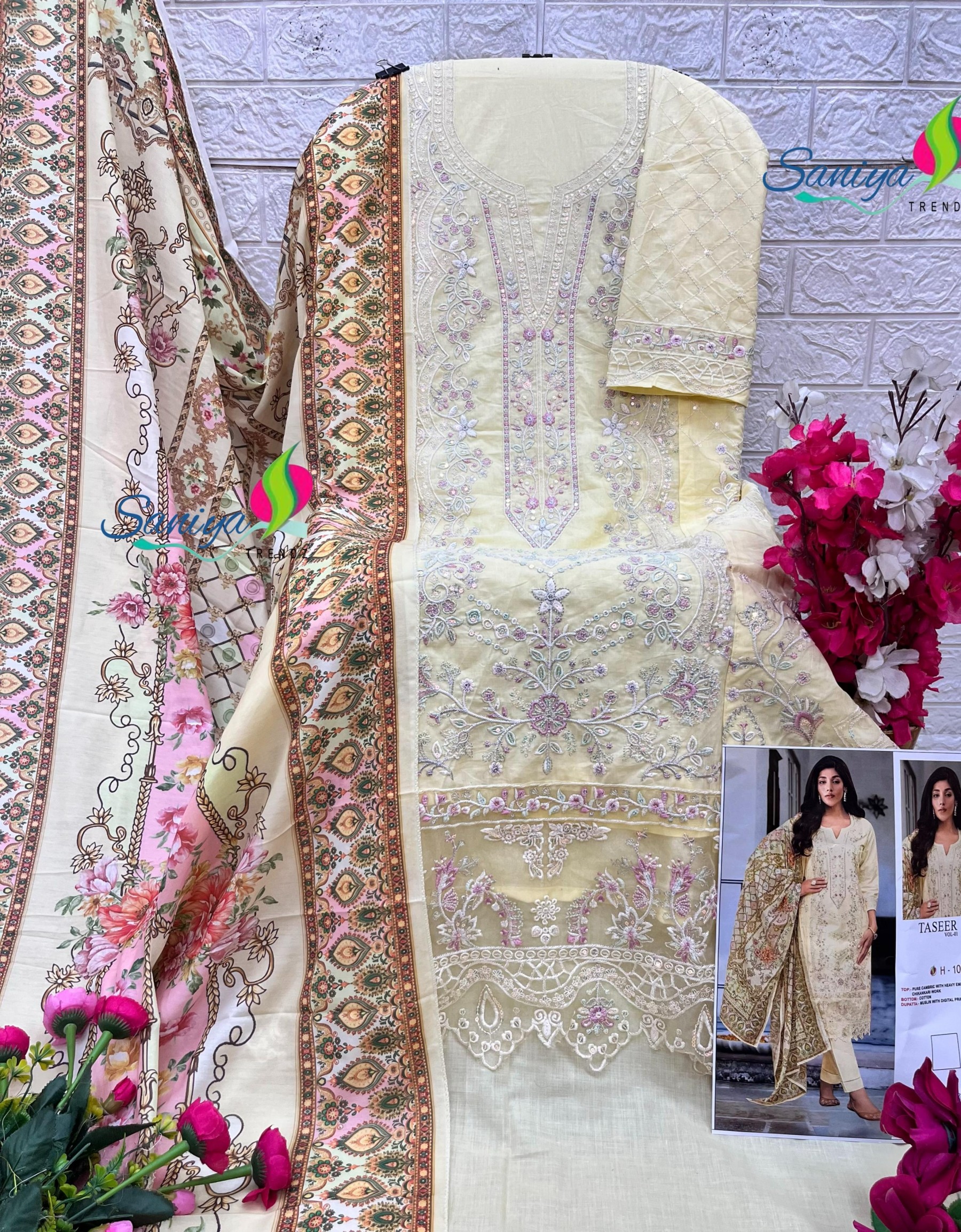 SANIYA TRENDZ TASEER PAKISTANI NEW TRANDING COTTON SALWAR SUIT