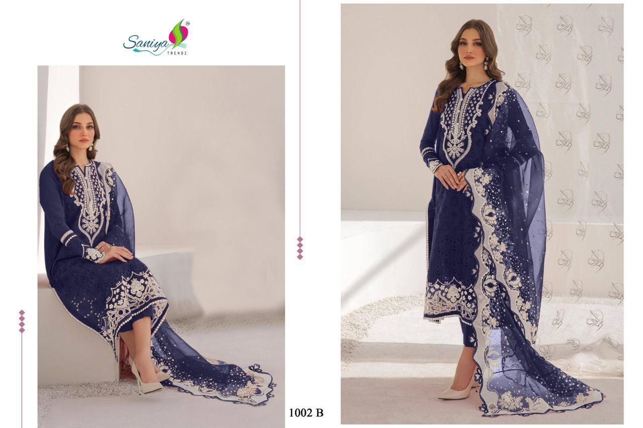 SANIYA TRENDZ 1002 PAKISTANI COTTON WITH CHIKANKARI EMBROIDERED WORK