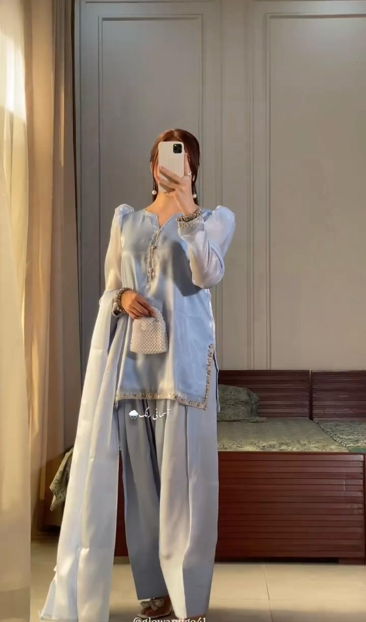PD -1093 SKY BLUE COLOUR PAKISTANI FARSHI PALZZO SALWAR SUIT