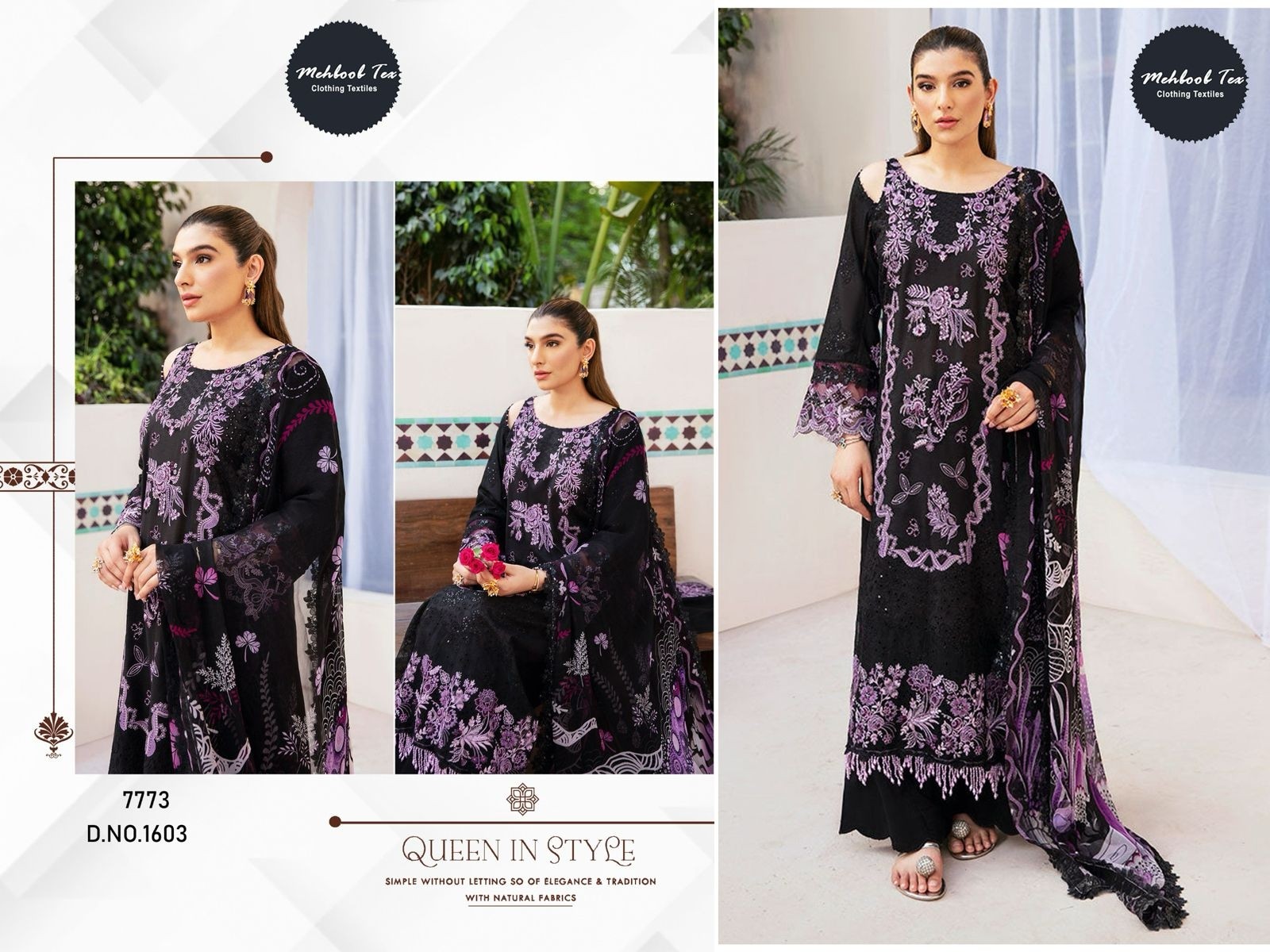 MEHBOOB TEX 1603 PAKISTANI BLACK COLOUR FESTIVAL SALWAR SUIT
