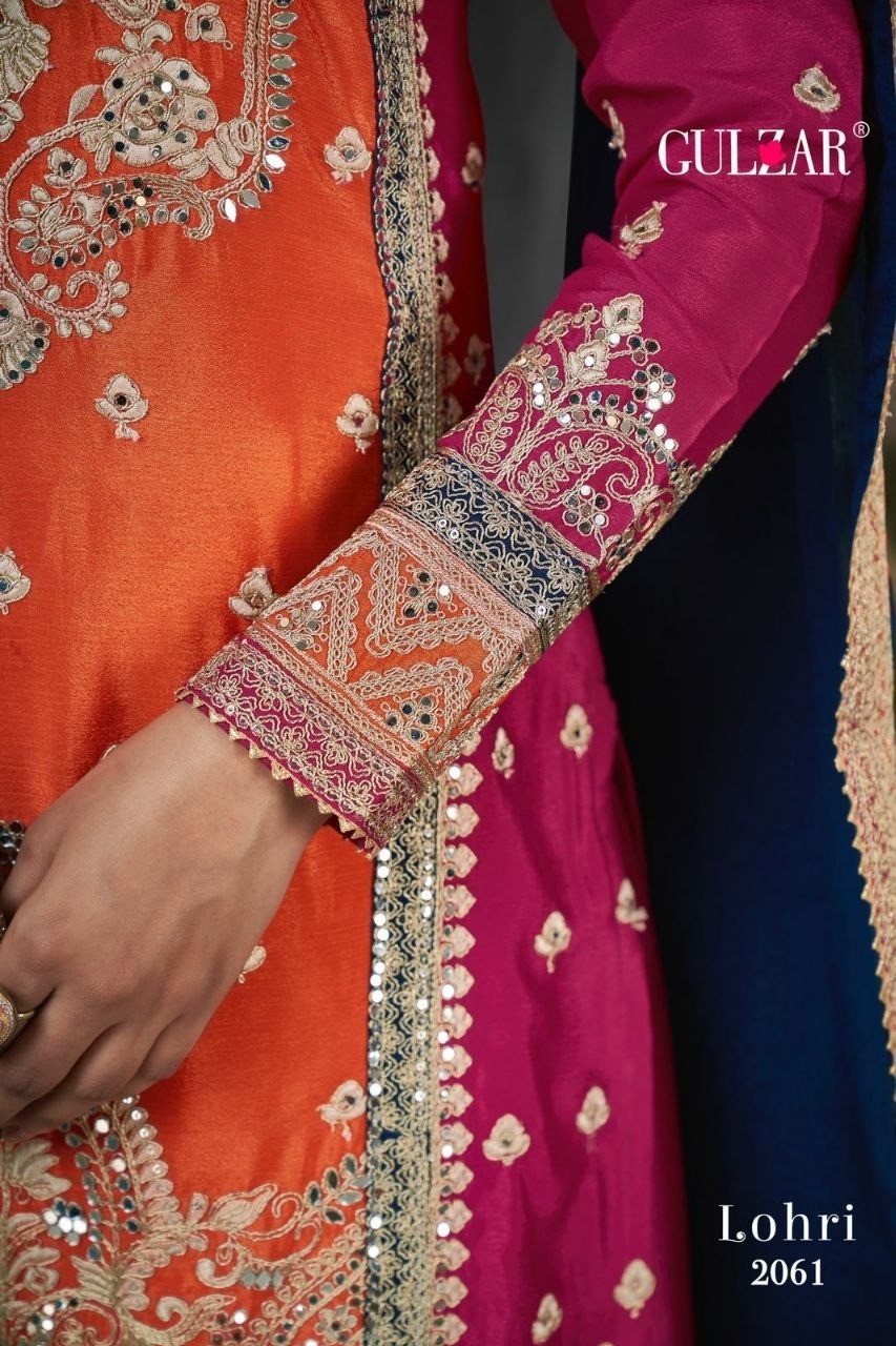 GULZAR LOHARI 2061 to 2063 NEW MOST BEAUTIFUL PARTY WEAR  TOP AND PALZZO SALWAR SUIT WITH DUPATTA SET