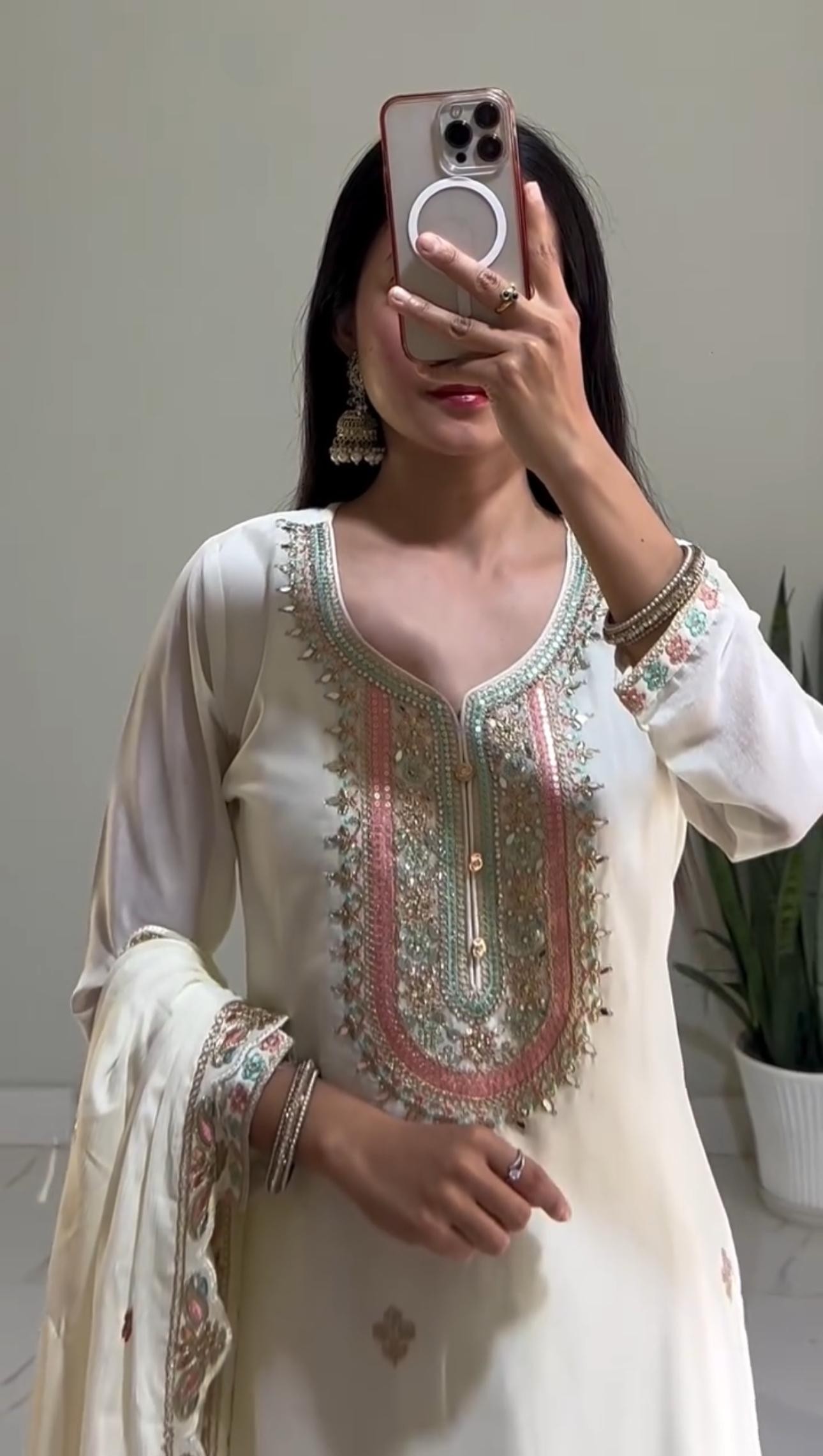 PF 031 NEW DESIGNER TOP AND PALZZO WITH DUPATTA SET