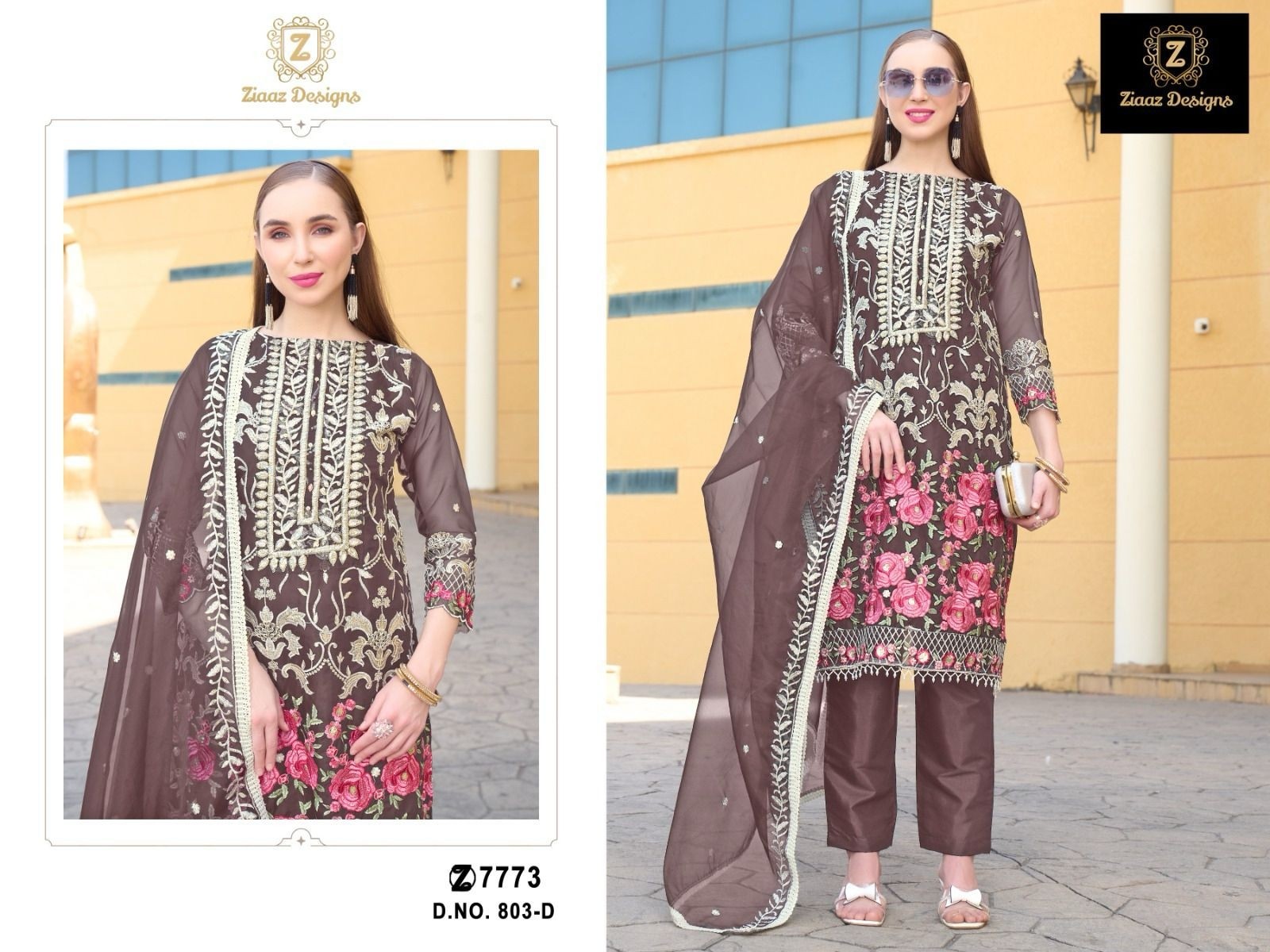 ZIAAZ DESIGN 803 PAKISTANI SPARKAL EMBROIDERY SALWAR SUIT