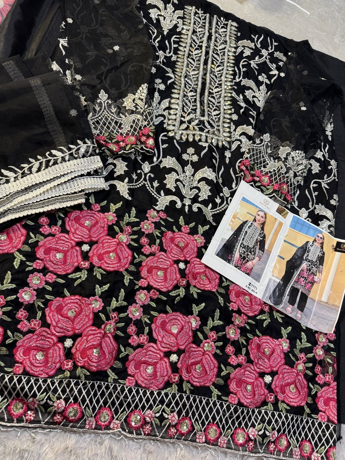 ZIAAZ DESIGN 803 PAKISTANI SPARKAL EMBROIDERY SALWAR SUIT