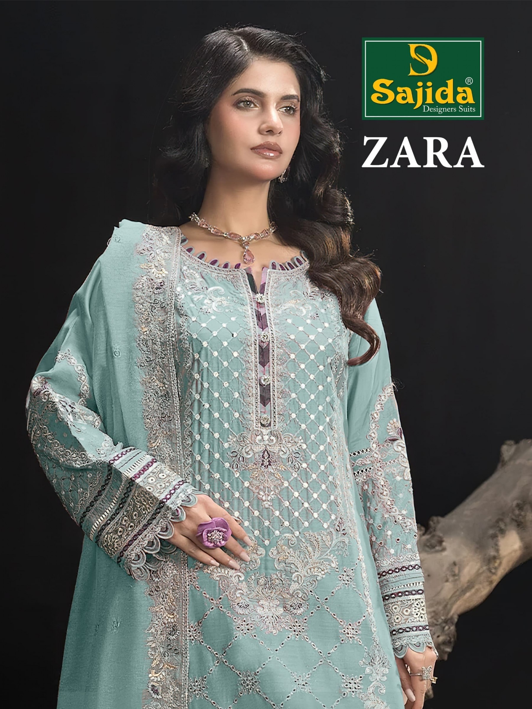 SAJIDA DESIGNER SUIT 1014 A TO D PAKISTANIORANGZA WITH HEAVY EMBROIDERY WITH KHATLI WORK 