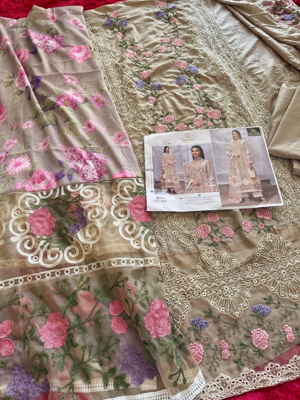ZIAAZ DESIGN 773 PAKISTANI DESIGNER EMBROIDERY WORK SALWAR SUIT