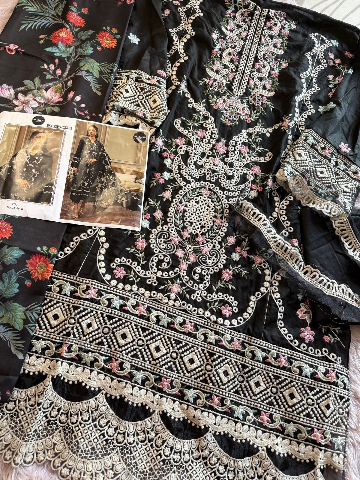 MEHBBOB TEX MARIA B 1608 PAKISTANI FESTIVAL LAWN COTTON SALWAR SUIT