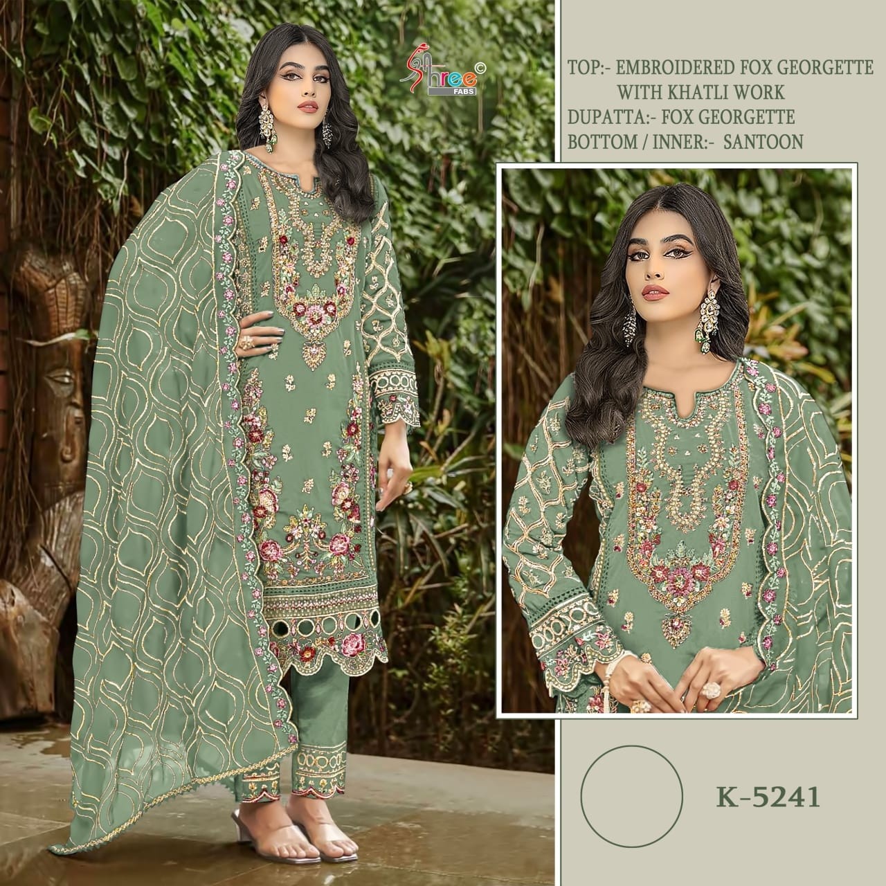 SHREE FABS K 5241 PAKISTANI FESTIVAL EMBROIDERY WORK SALWAR SUIT 