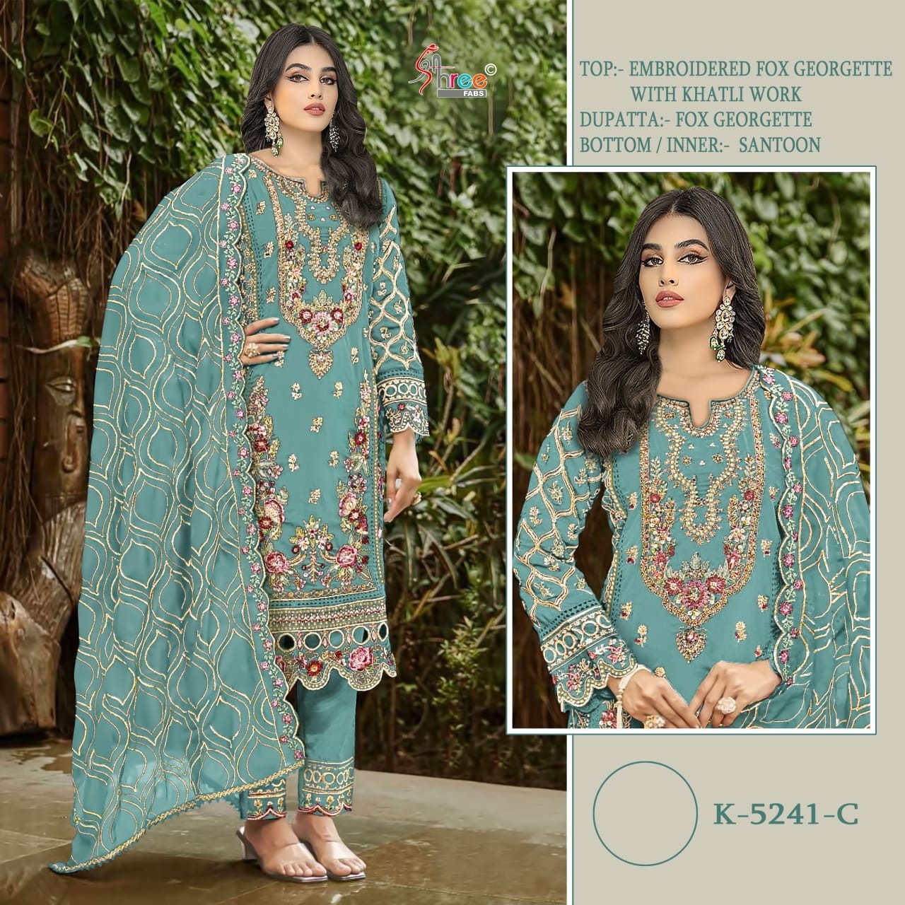 SHREE FABS K 5241 PAKISTANI FESTIVAL EMBROIDERY WORK SALWAR SUIT 