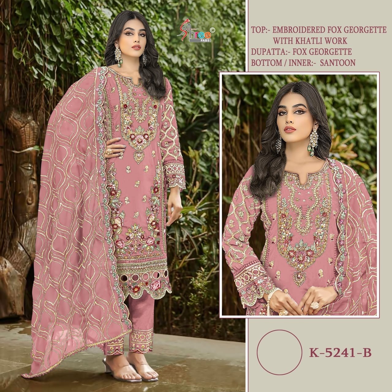 SHREE FABS K 5241 PAKISTANI FESTIVAL EMBROIDERY WORK SALWAR SUIT 