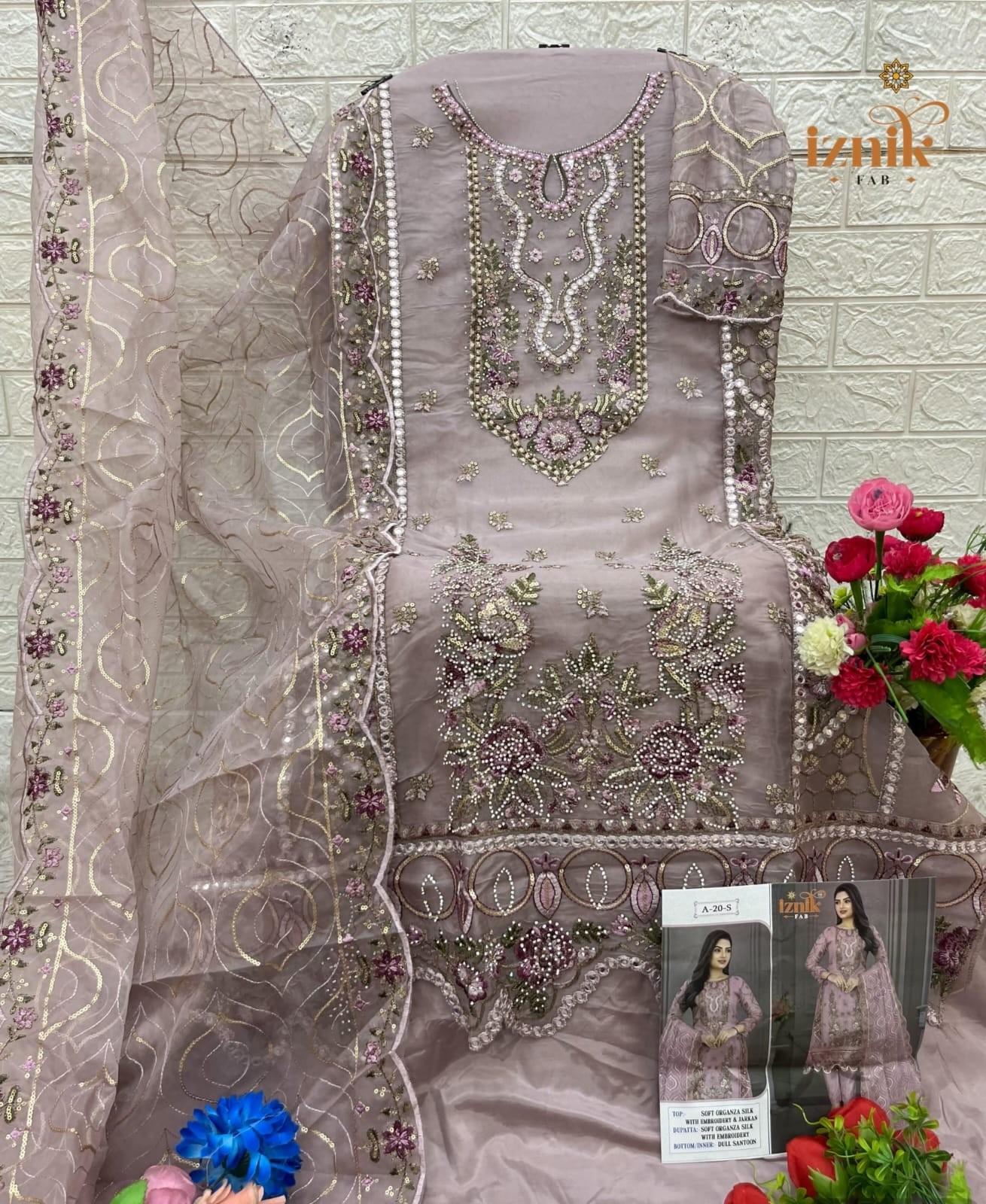 IZNIK FAB 20 PAKISTANI FESTIVAL EMBROIDERY WORK SALWAR SUIT