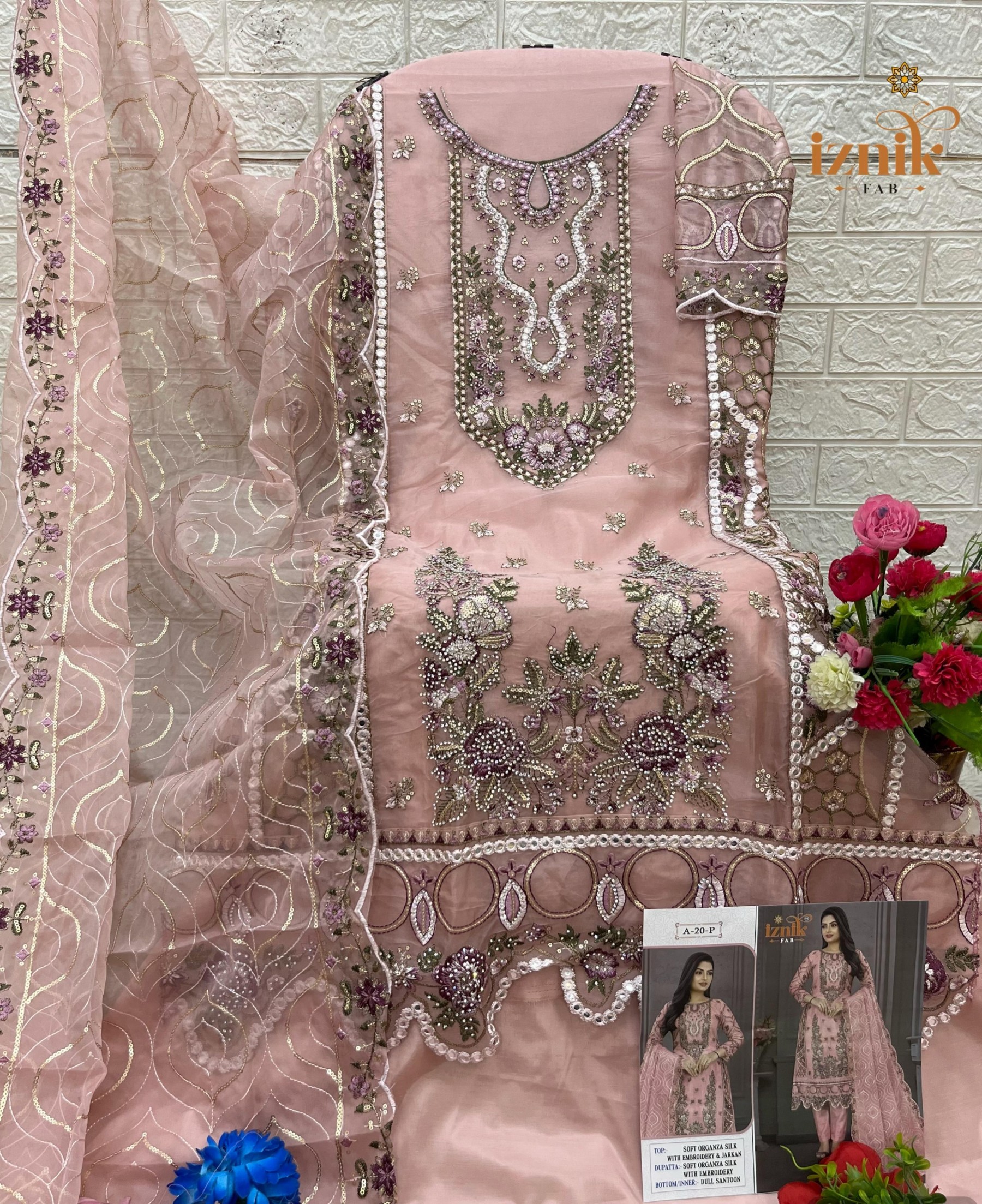 IZNIK FAB 20 PAKISTANI FESTIVAL EMBROIDERY WORK SALWAR SUIT