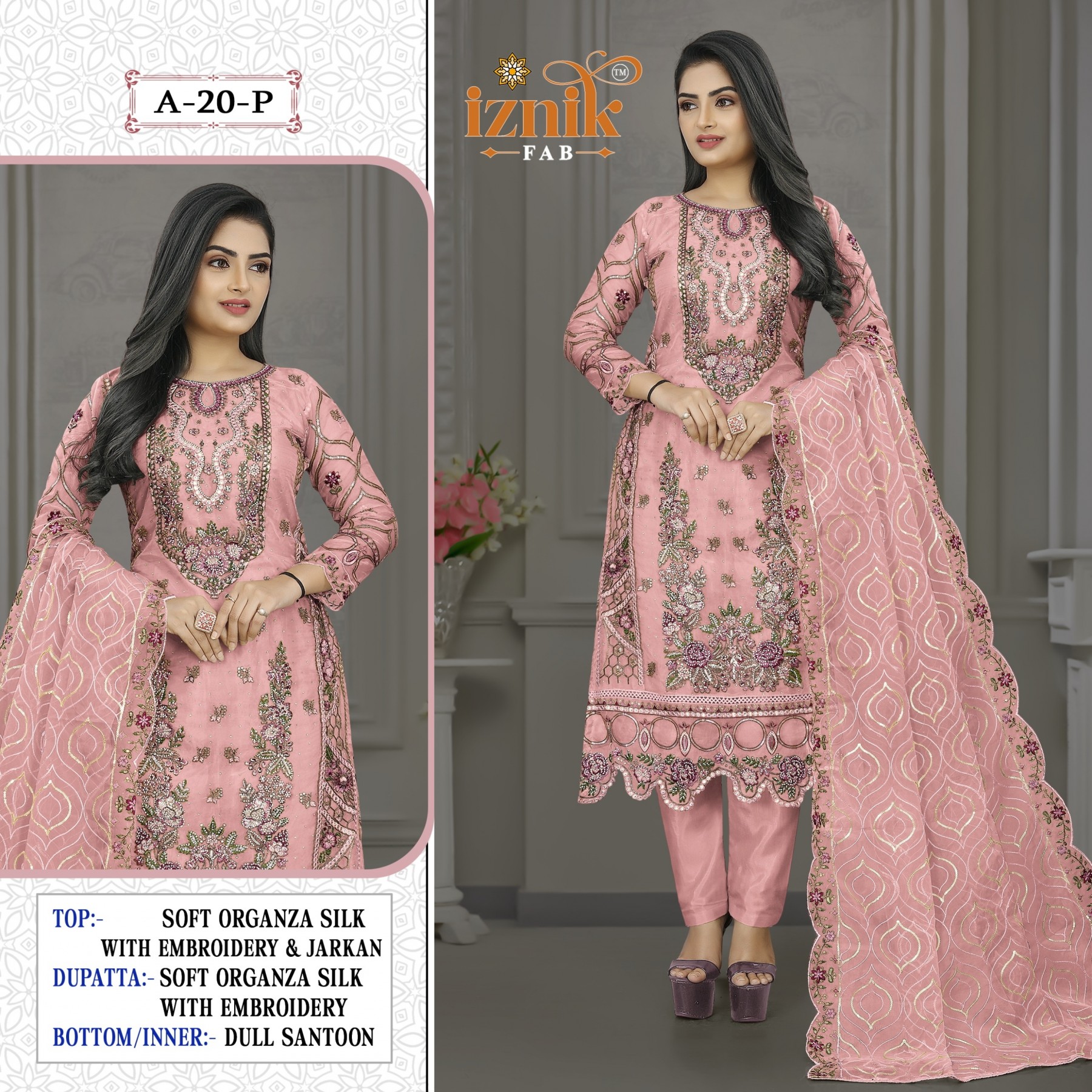 IZNIK FAB 20 PAKISTANI FESTIVAL EMBROIDERY WORK SALWAR SUIT