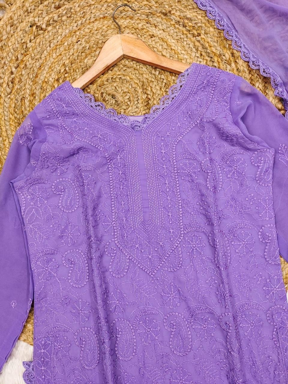 BE 1121 PAKISTANI CHIKANKARI WORK READYMADE 3 PCS SALWAR SUIT