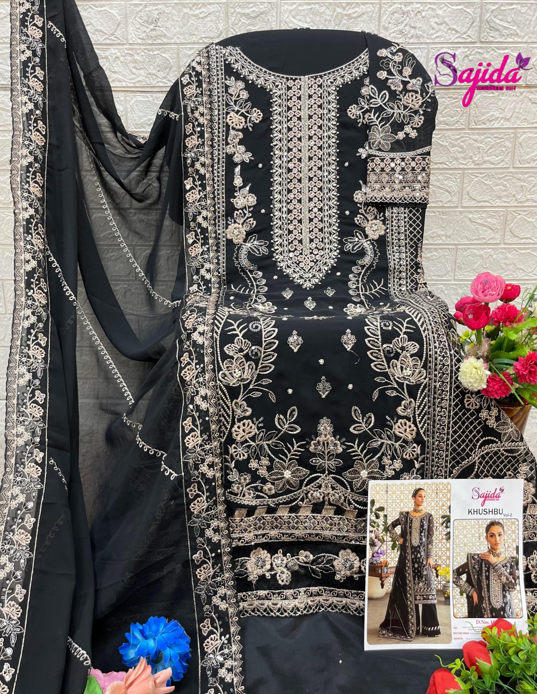SAJIDA DESIGNER SUIT 1039 PAKISTANI FESTIVAL SALWAR SUIT 