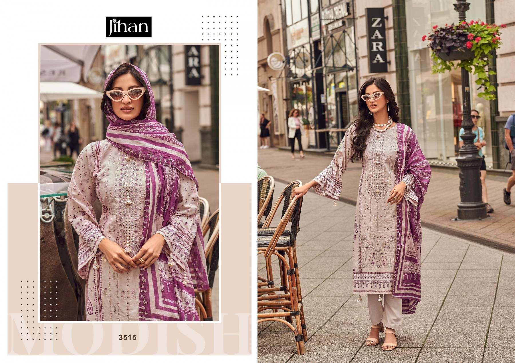 JIHAN PRESET BIN SAEED LAWN COLLECTION VOL14 PAKISTANI PATCH WORK SALWAR SUIT