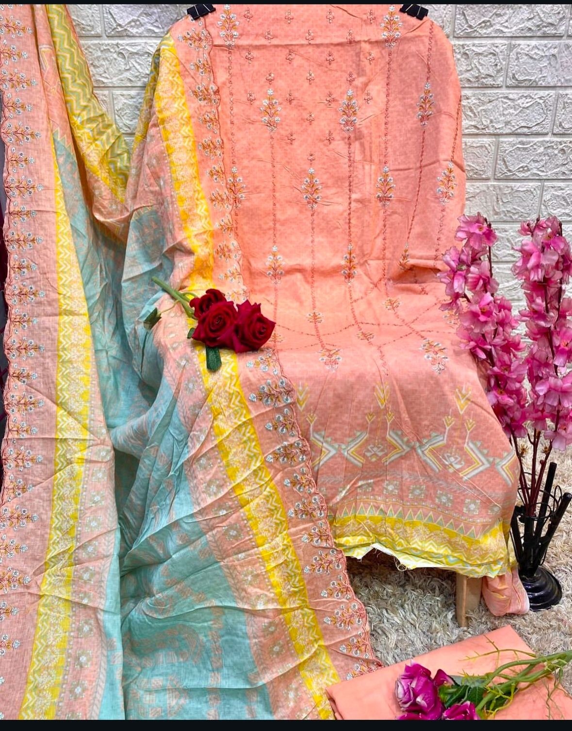 JIHAN PRESET BIN SAEED LAWN COLLECTION VOL14 PAKISTANI PATCH WORK SALWAR SUIT