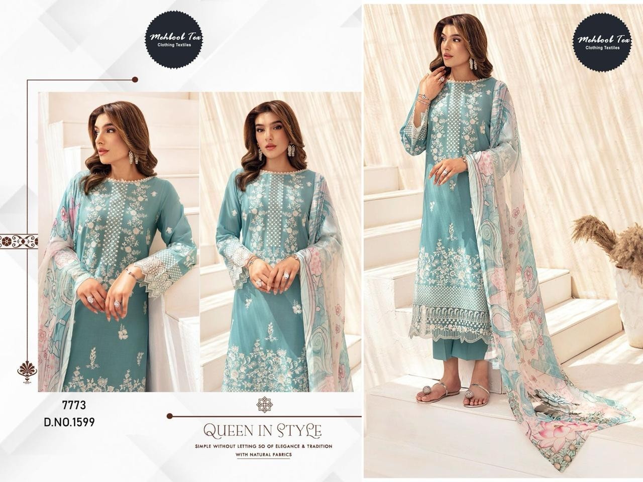  MEHBOOB TEX 1599 COLOUR PAKISTANI COTTON SALWAR SUIT 