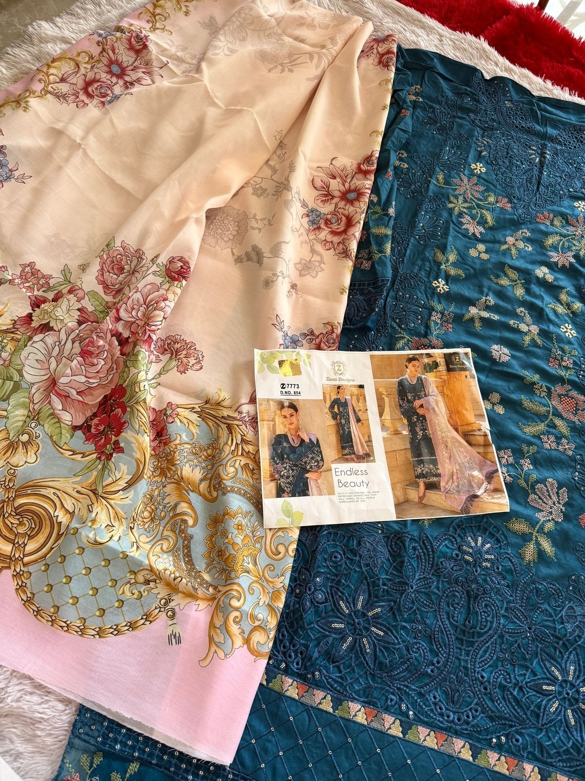 ZIAAZ DESIGNS 854 PAKISTANI RAYON COTTON SALWAR SUIT 