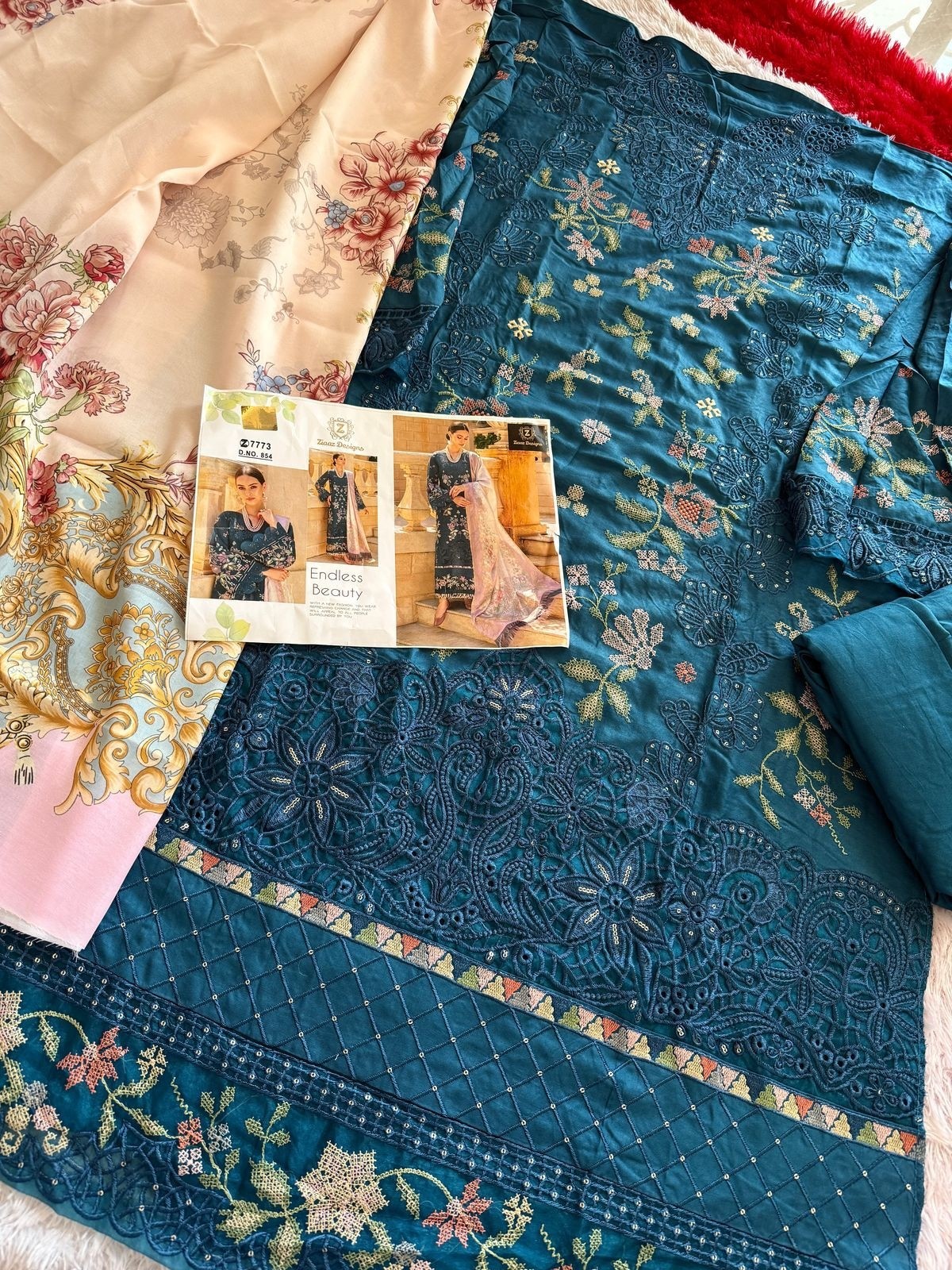 ZIAAZ DESIGNS 854 PAKISTANI RAYON COTTON SALWAR SUIT 