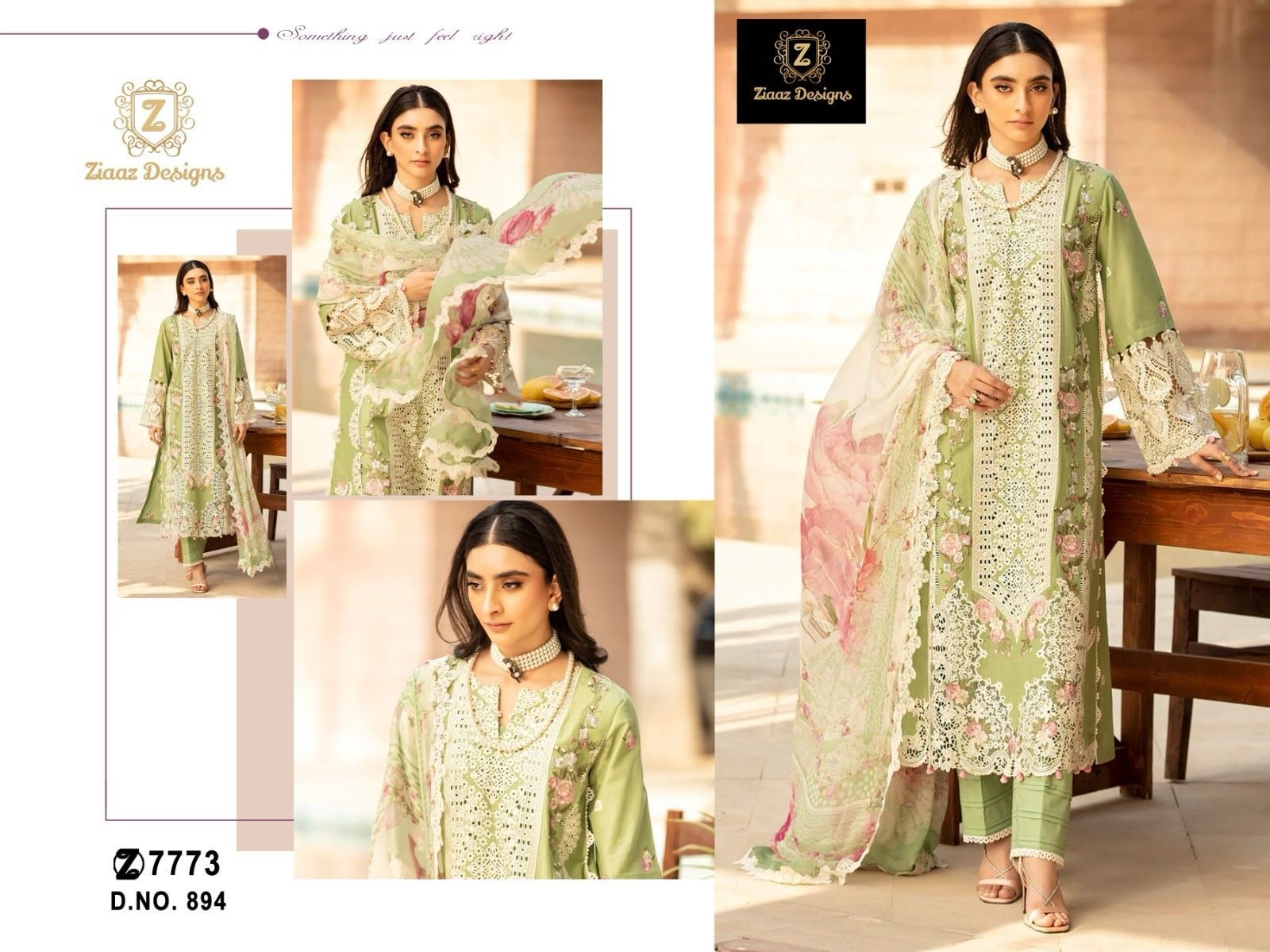 ZIAAZ DESIGNS 894 PAKISTANI HEAVY EMBROIDERY PARTY WEAR SALWAR SUIT