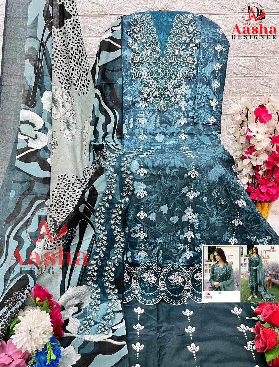 AASHA DESIGNER 112O PAKISTANI DESIGNER PRINTED SALWAR SUIT