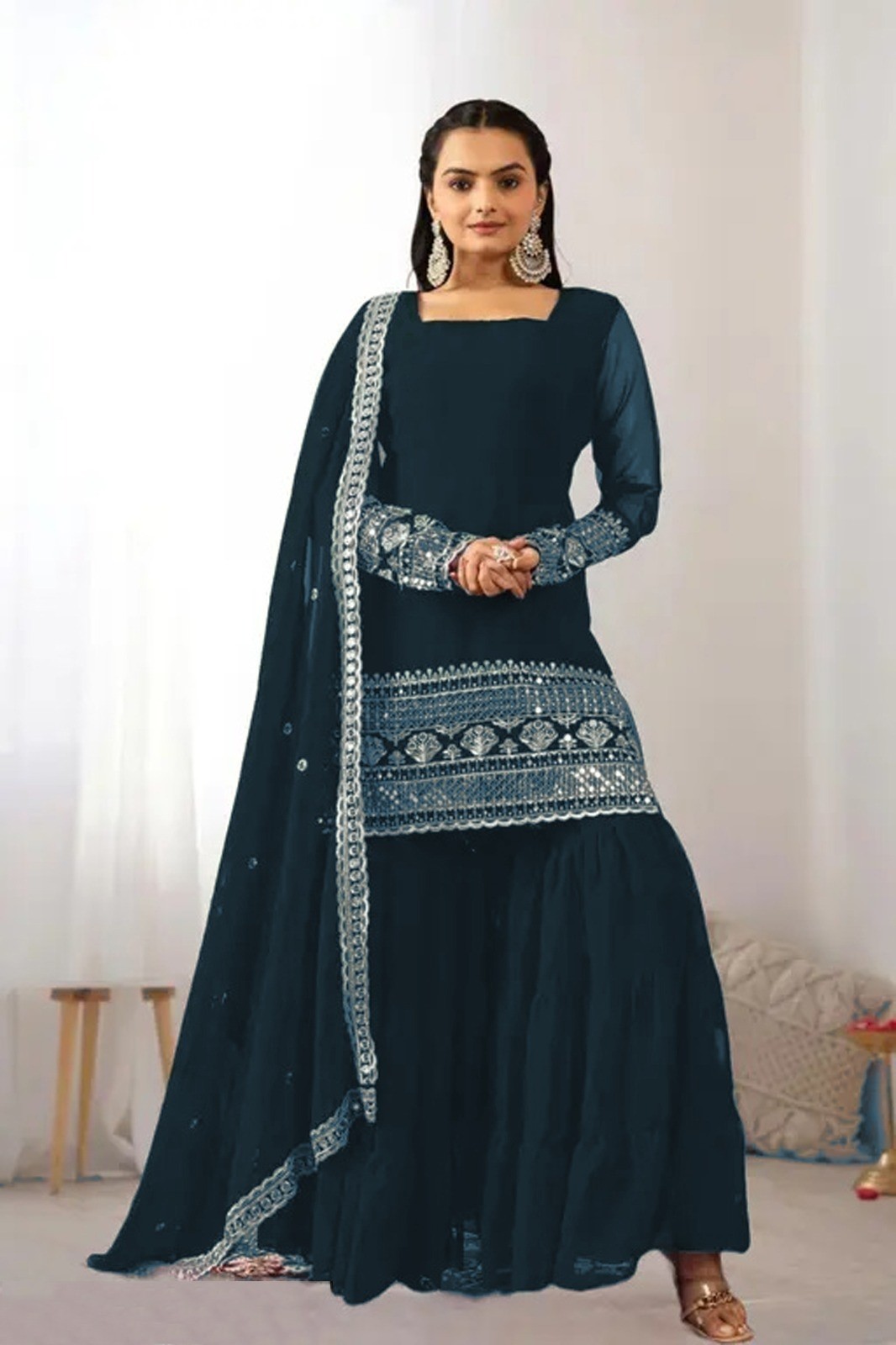 YD 031 READYMADE PARTY WEAR SALWAR SUIT WITH EMBROIDERY WORK  FULLY STSUITICHAD 