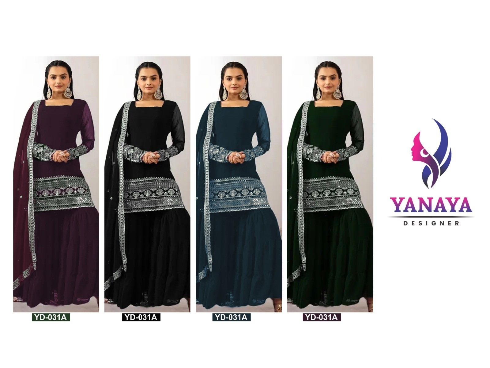 YD 031 READYMADE PARTY WEAR SALWAR SUIT WITH EMBROIDERY WORK  FULLY STSUITICHAD 