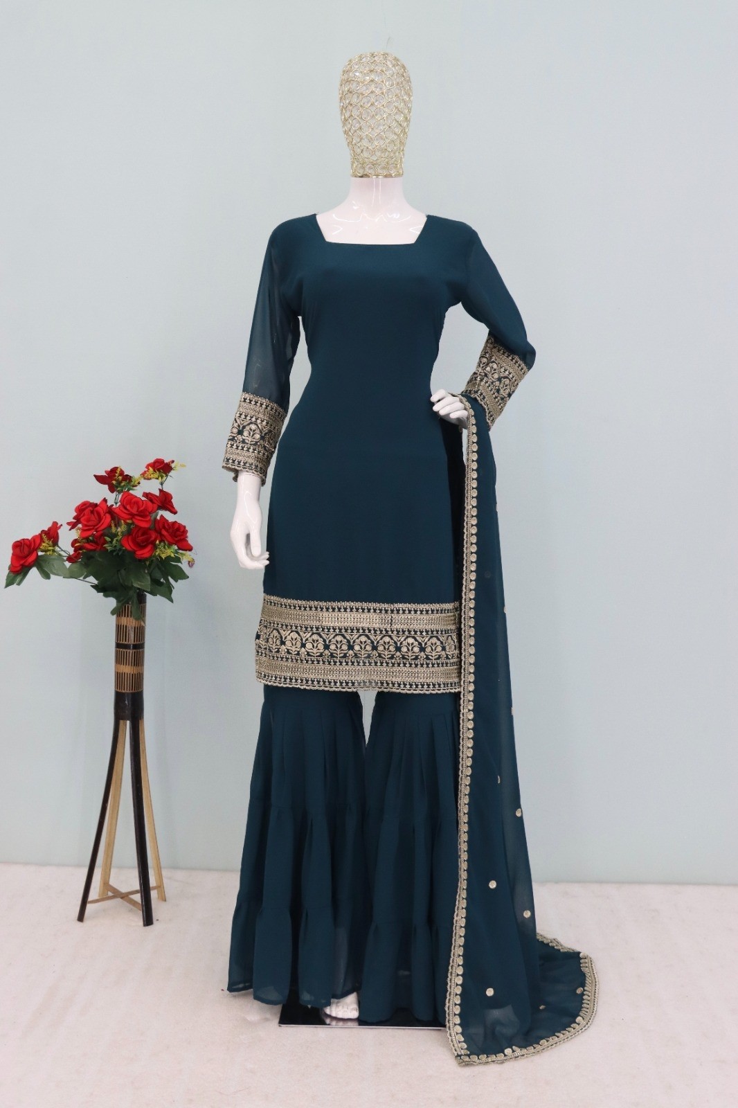 YD 031 READYMADE PARTY WEAR SALWAR SUIT WITH EMBROIDERY WORK  FULLY STSUITICHAD 