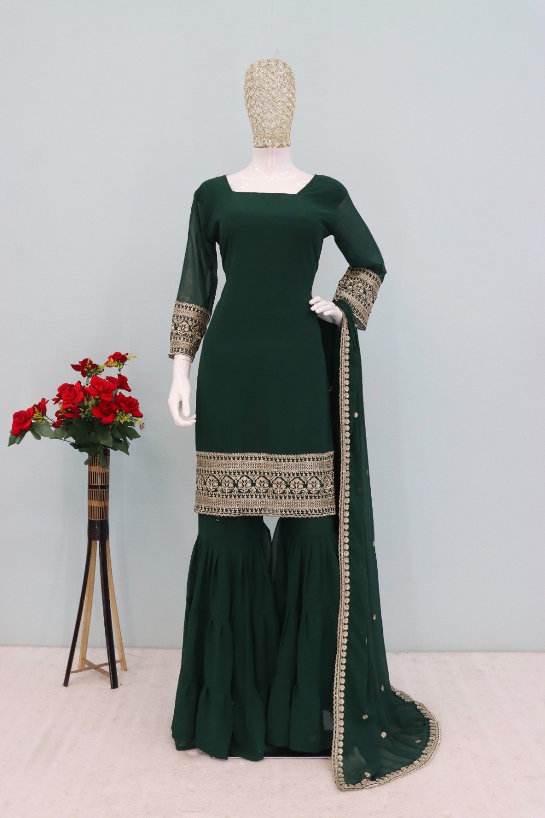 YD 031 READYMADE PARTY WEAR SALWAR SUIT WITH EMBROIDERY WORK  FULLY STSUITICHAD 