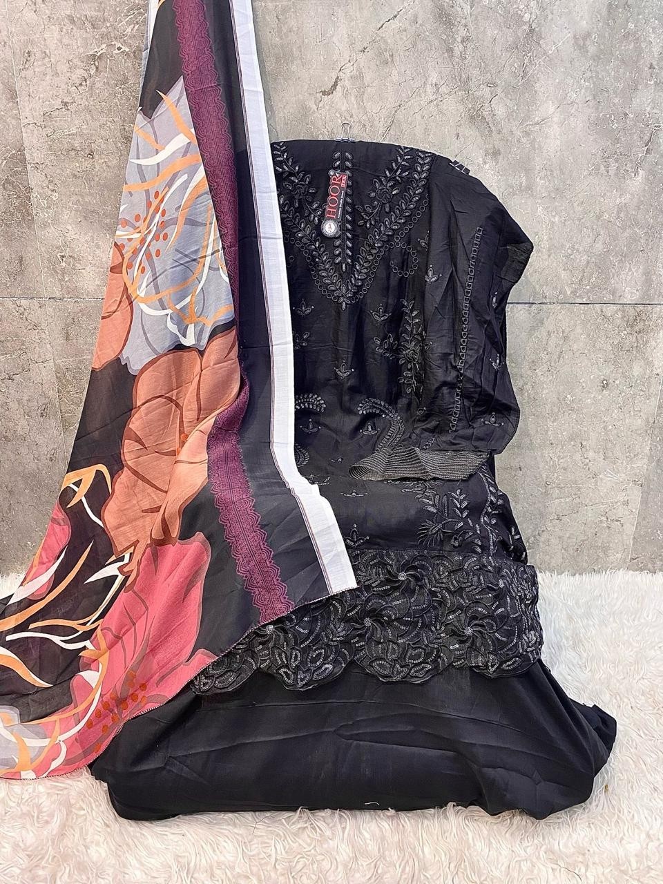 HOOR TEX H 381 RAYON COTTON PAKISTANI EMBROIDERY WORK SUITS 