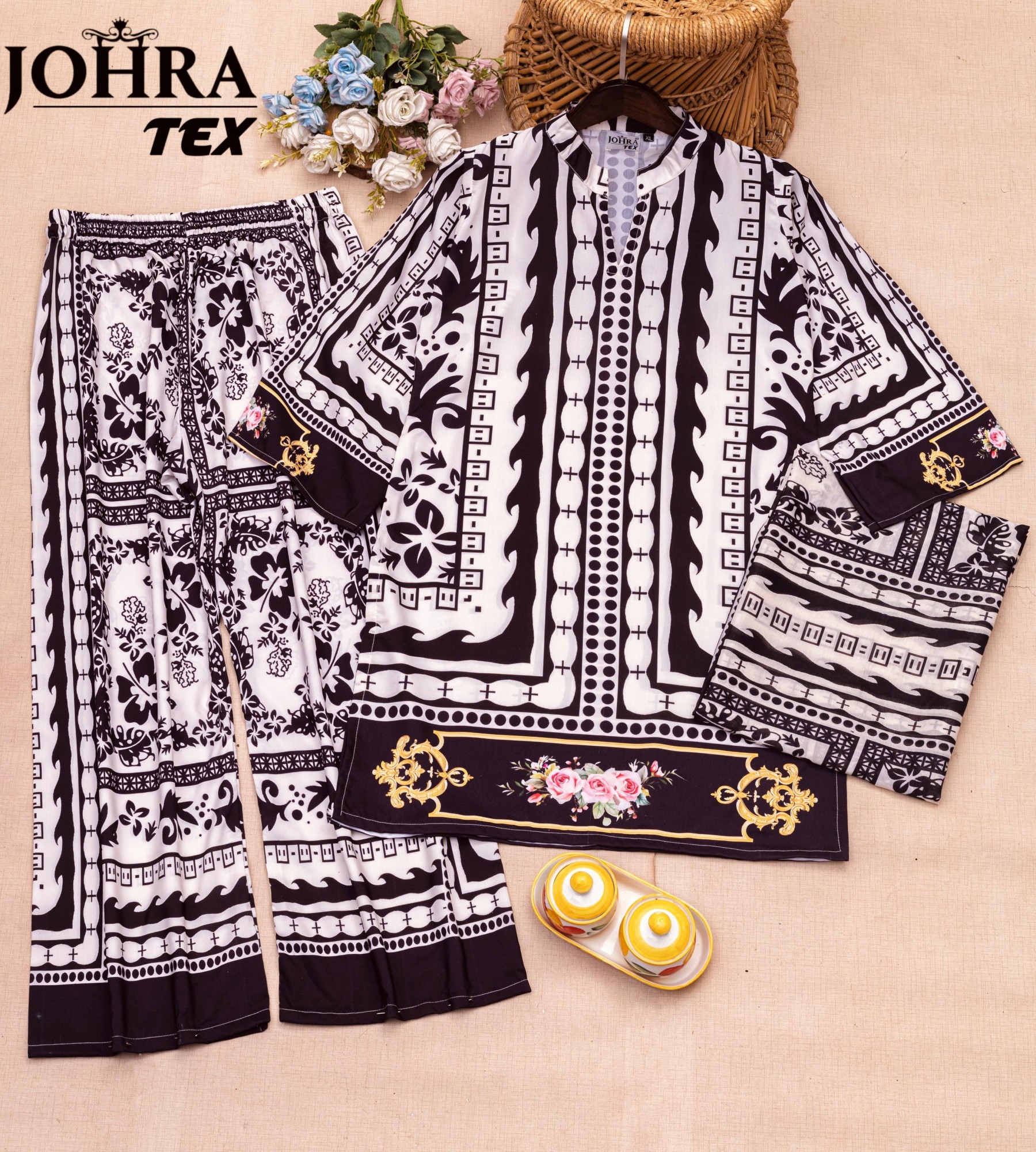 JOHRA TEX JT 180 PAKISTANI PRINTED CORD SET