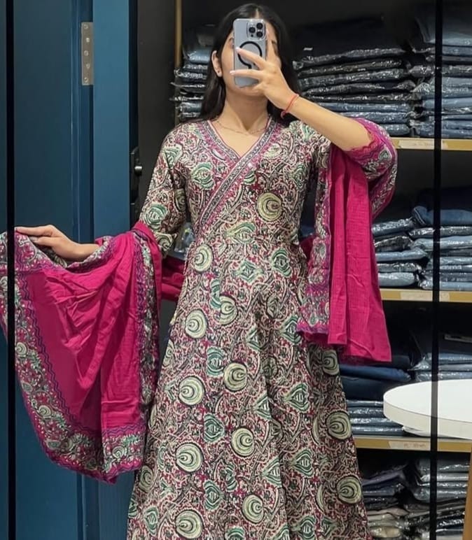 NEW STYLISH ANARKALI KURATI SET