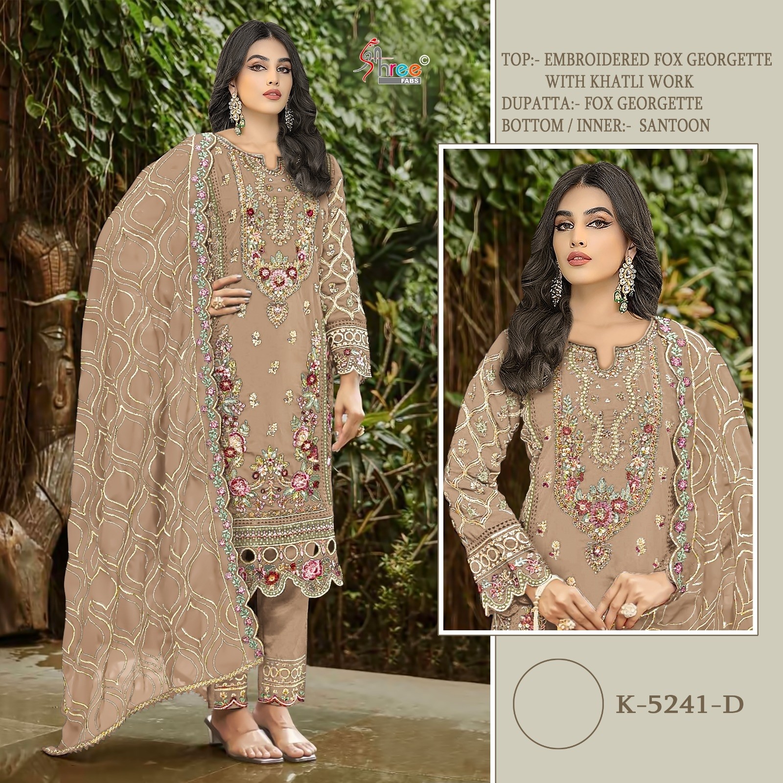 SHREE FAB K 5241 PAKISTANI FOX GEORGTTE SALWAR SUITS ONLINE 