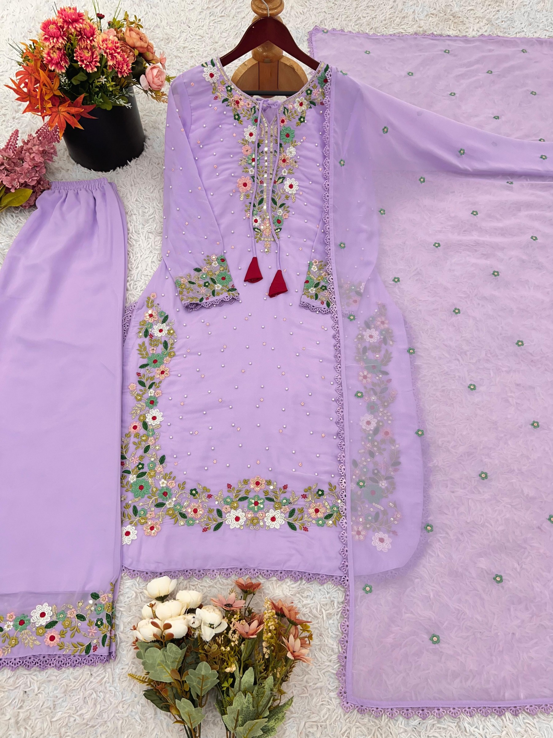 NSR 862READYMADE PARTY WEAR FOX GEORGETTE SUITS ONLINE 