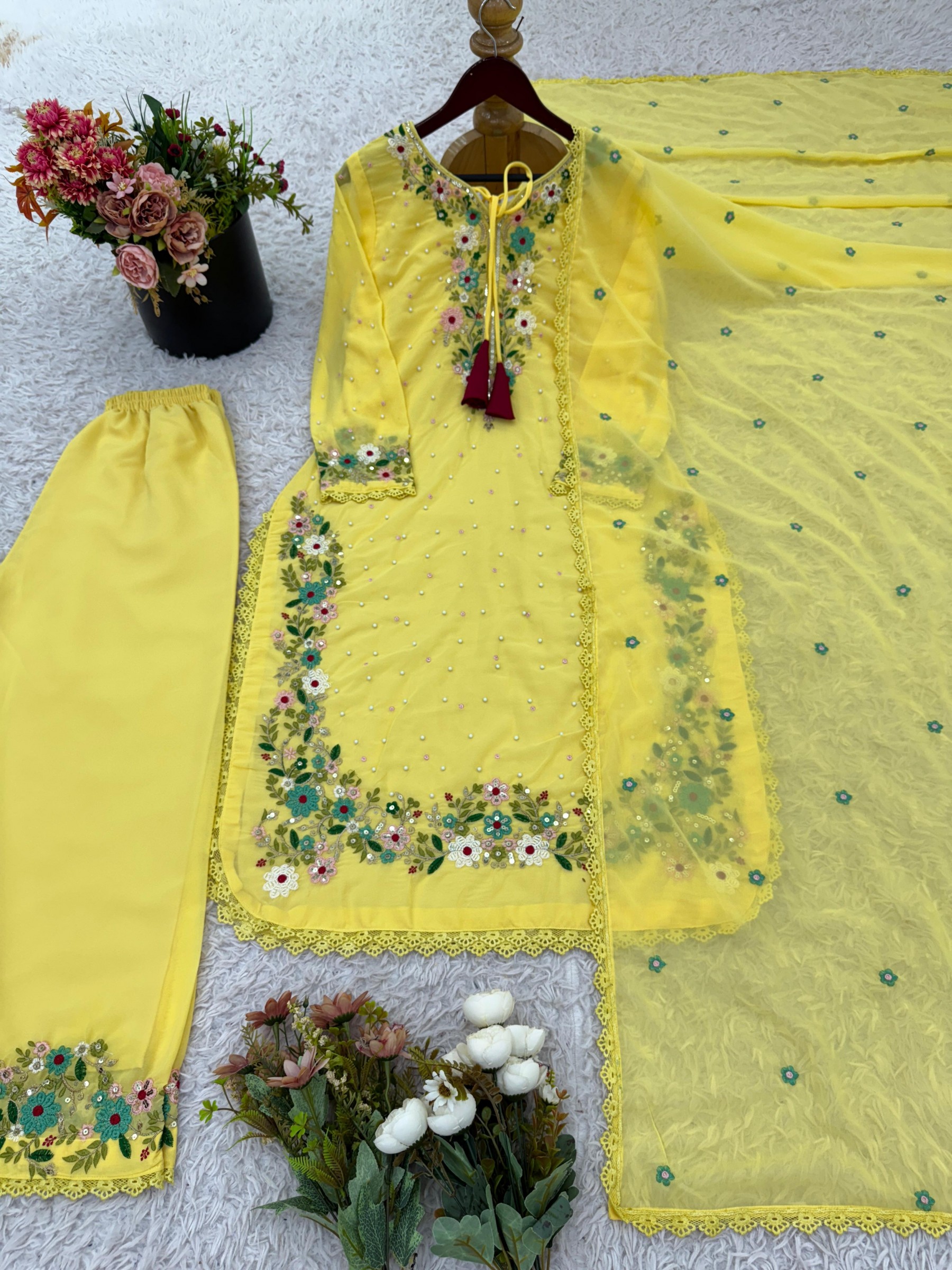 NSR 862READYMADE PARTY WEAR FOX GEORGETTE SUITS ONLINE 