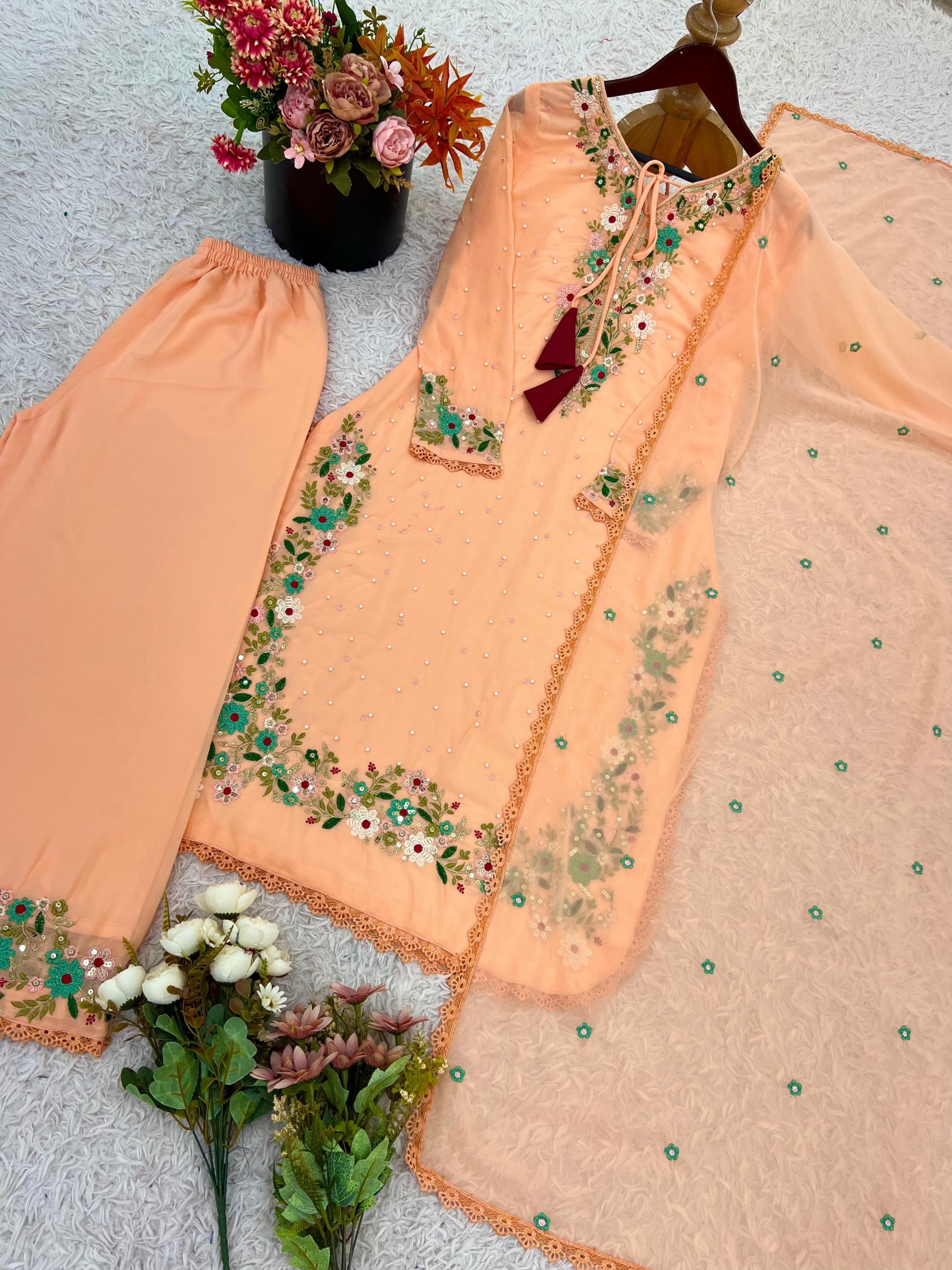 NSR 862READYMADE PARTY WEAR FOX GEORGETTE SUITS ONLINE 