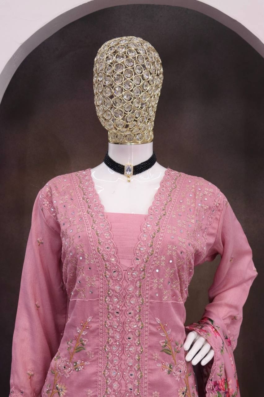 AASHIRWAD CRETION BY ARNA 10396 CHINON SILK SALWAR KAMEEZ 